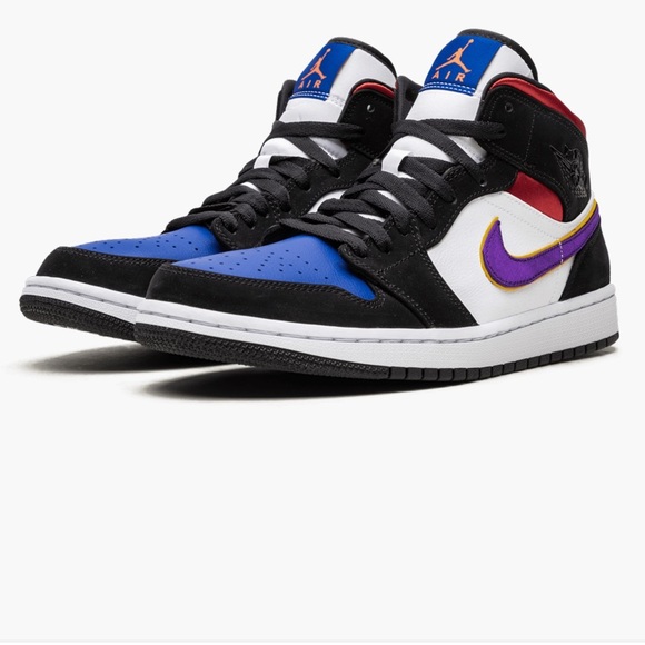 jordan 1 mid purple white red